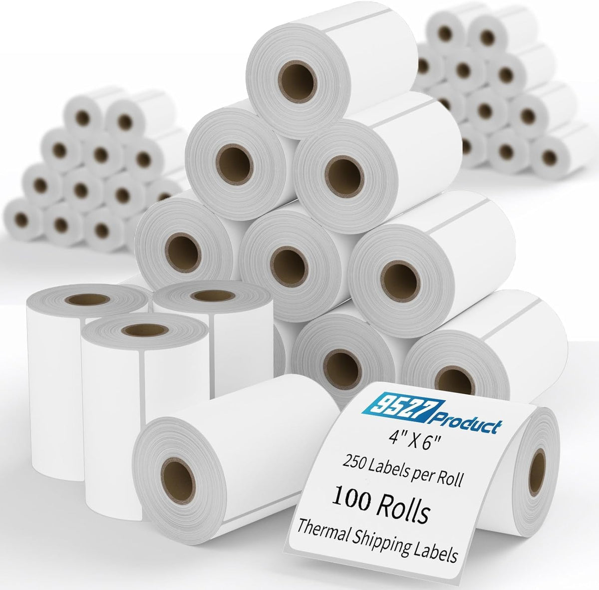 9527 Product 4x6 Blank Direct Thermal Shipping Labels for Zebra 2844 Zp-450 Zp-500 Zp-505,250 Labels/Roll,Total 100 (Pack of 100)