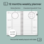 POPRUN Weekly Planner - Black / Small - 4" x 6.25" / Academic Year 2026-2027 view 2