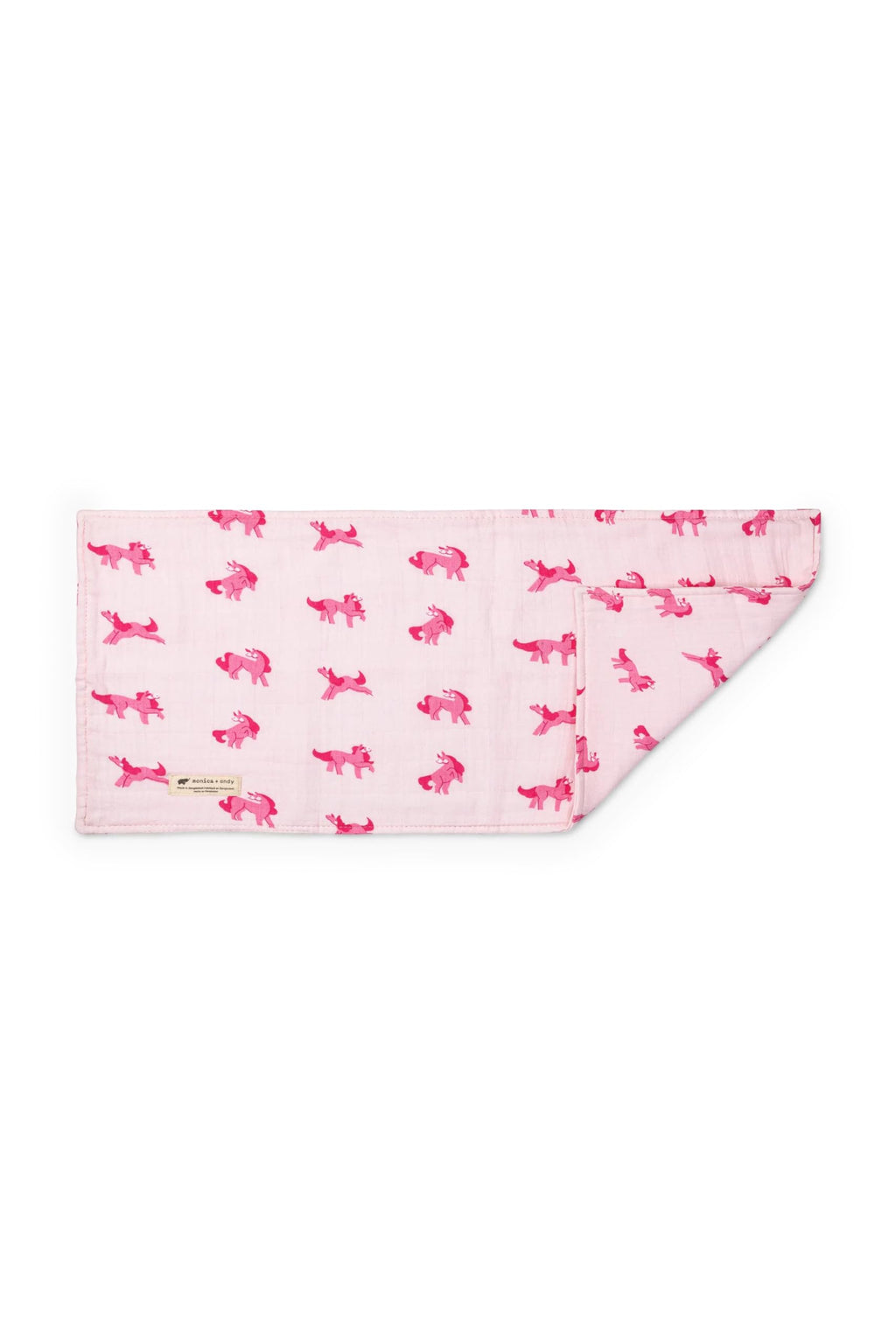 monica + andy Organic Organic Burp Cloth - Pink Unicorns