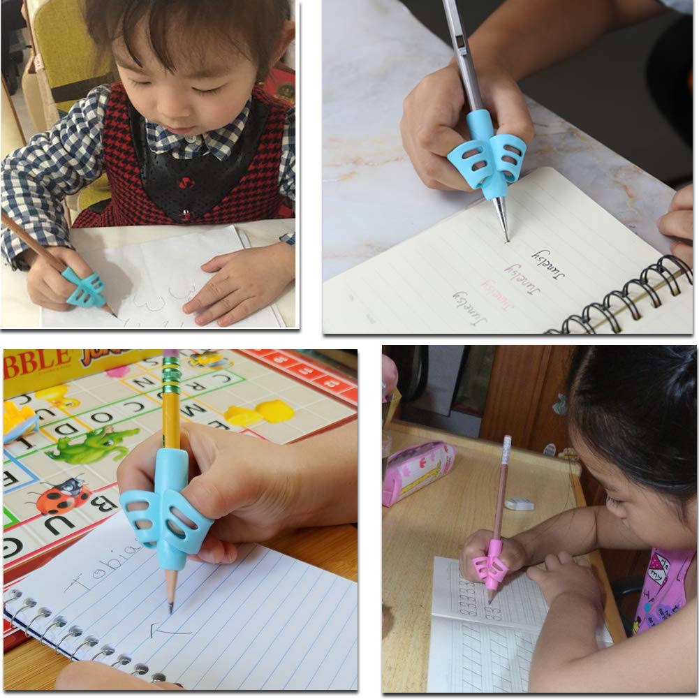 JuneLsy Pencil Grips Pencils Grips for Kids Handwriting Posture Correction Training Writing AIDS for Kids Toddler (Pack of 18)