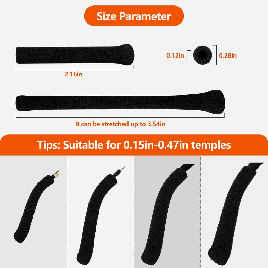 Coikcer 4 Pairs Glasses Ear Cushion, Anti-Slip Knitting Cotton Sleeve (additional view 1)