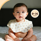 DOSMINE Organic Cotton Muslin Baby Bibs for Drooling & Teething - Apricot view 3