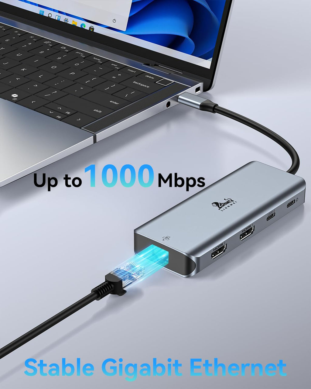 LIONWEI USB C Hub Docking Station Laptop - 9-in-1 (2 HDMI) view 4