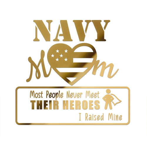 2 Pcs - (Metallic Gold 5.2'' x 4.8'') - No Background - Waterproof of Navy Mom Most