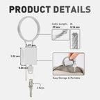 Kabinge Adjustable Cable Padlock with 3 Keys - view 13