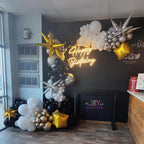 ADOINBY Balloons Arch Kit - Gold and Black White view 3