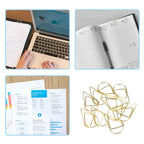 100 Pcs Small Golden Paperclips Stainless Steel Waterdrop Shaped Paperclips Bookmarks Paper Clips Clamps for Memo Paper Photo 15 * 25mm - Gold view 6
