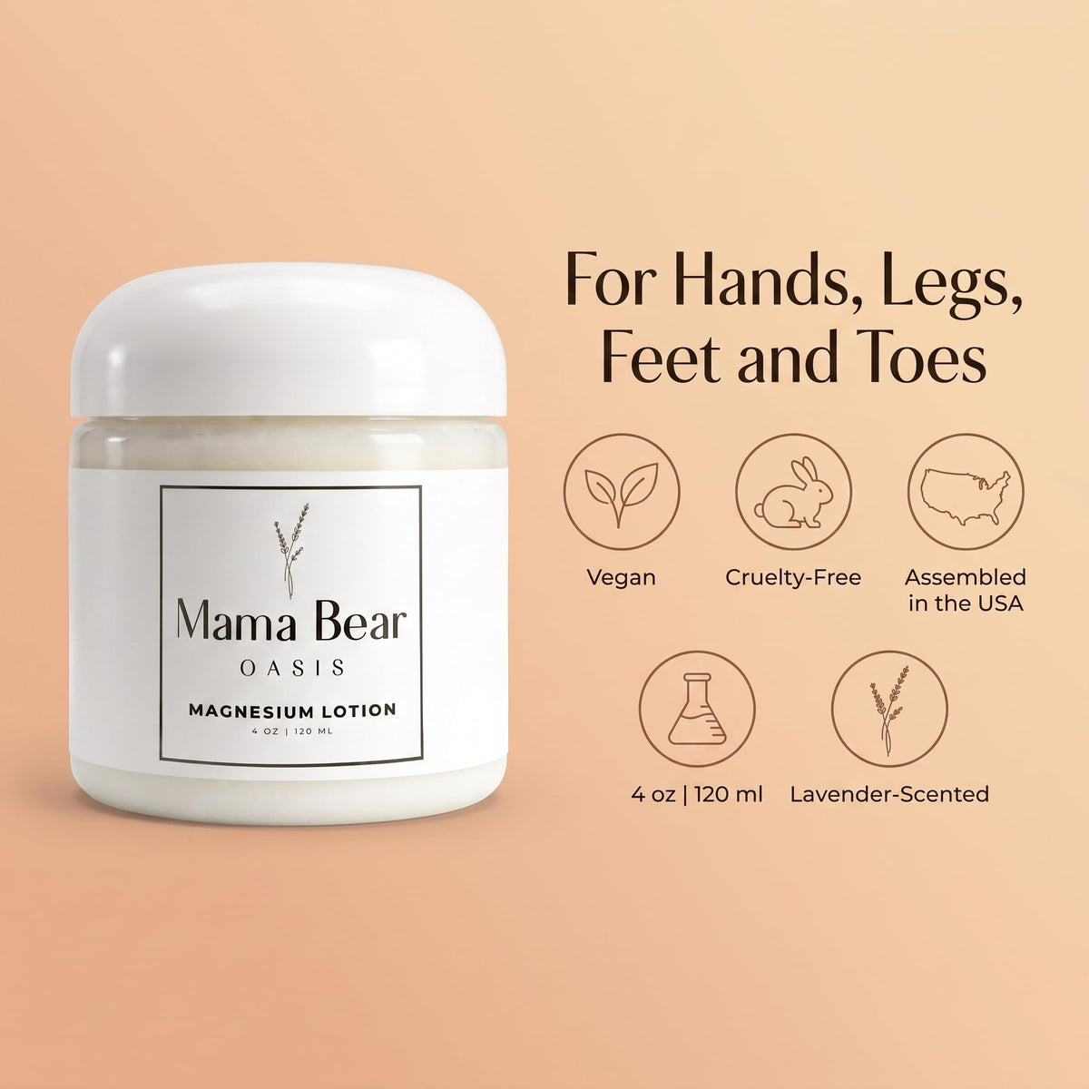 Mama Bear Oasis Magnesium Cream - Magnesium Lotion for Feet (Pack of 1) (additional view 1)
