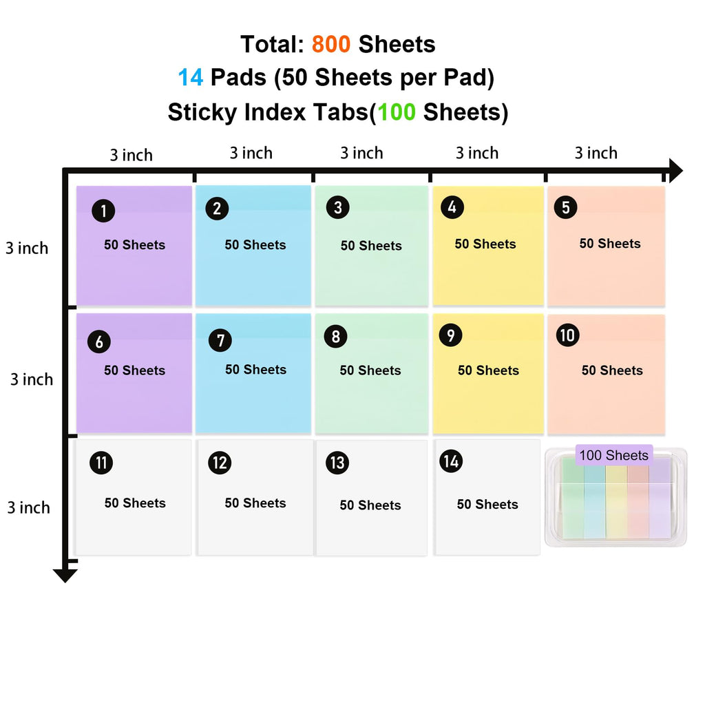 800 Sheets Transparent Sticky Notes