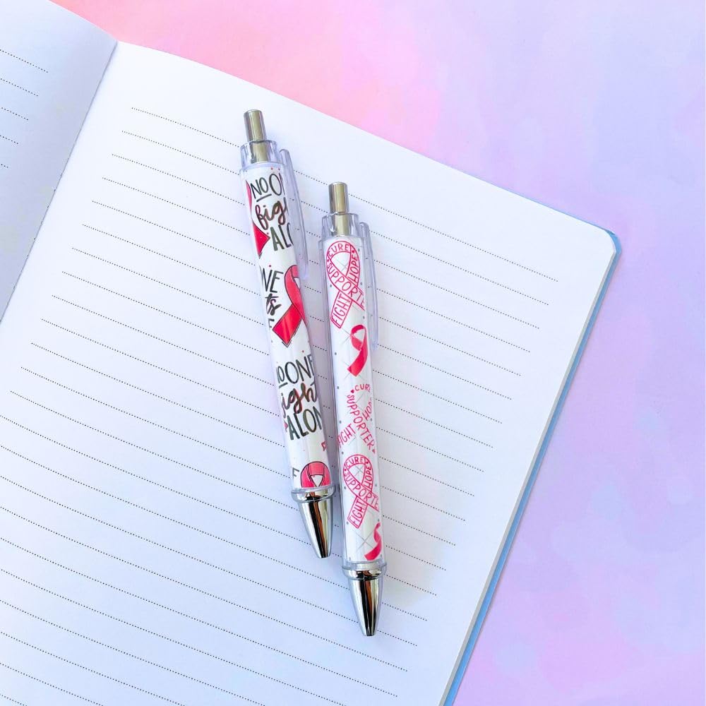 YJ PREMIUMS 6PC Ballpoint Pens - Breast Cancer Awareness view 5
