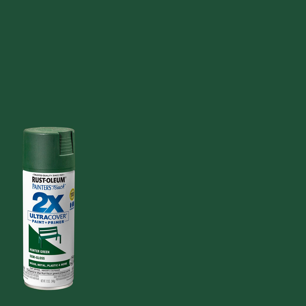 Rust-Oleum Painter's Touch 2X Spray Paint, Semi-Gloss Hunter – Green (249853-6 PK) (Pack of 6)