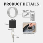 Kabinge Cable Padlock Free Adjustable Lock 3 Keys - Black-6.56ft(2m) / 1 view 4