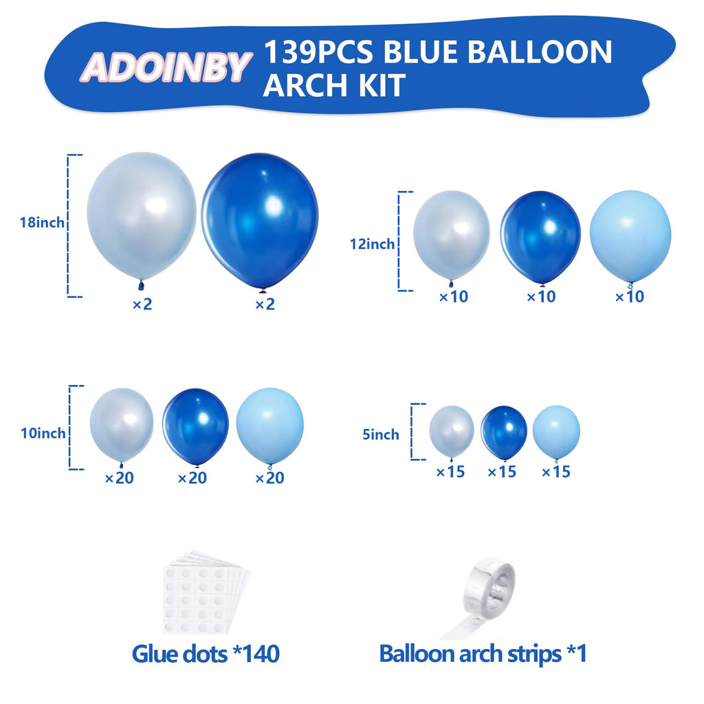 ADOINBY Balloons Arch Kit - Blue view 1