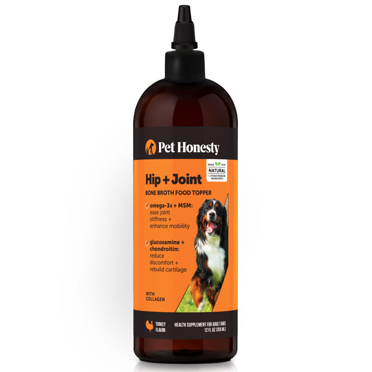 Pet Honesty Hip and Joint Oil for Dogs, Turkey, 90 Count