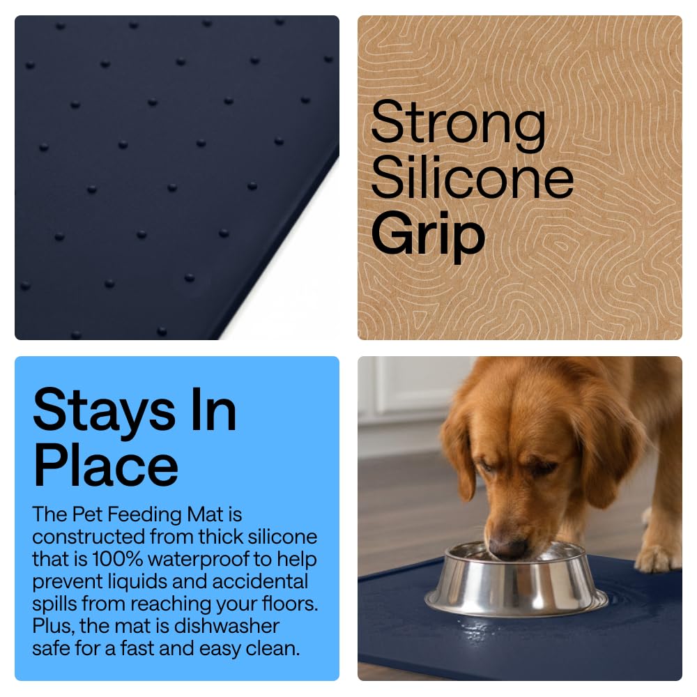 GORILLA GRIP Dog Food Mat, 100% Waterproof Silicone