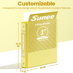 SUNEE 3 Ring Binder 2 Inch 1 Pack, Clear View Binder Three Ring PVC-Free (Fit 8.5x11 Inches) for School or Office