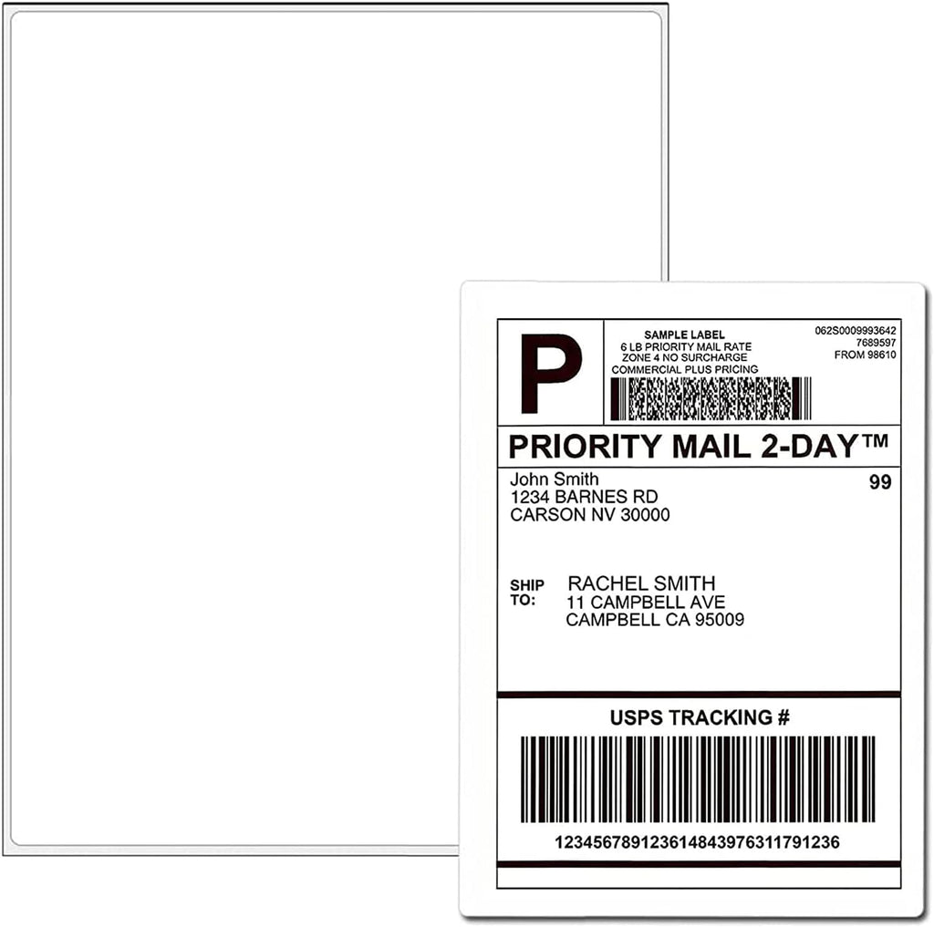 NefLaca 4000 Full Sheets Sticker Paper for Laser & Ink Jet Printers, 8.5" x 11" Full Sheet Address Shipping Label, 4000