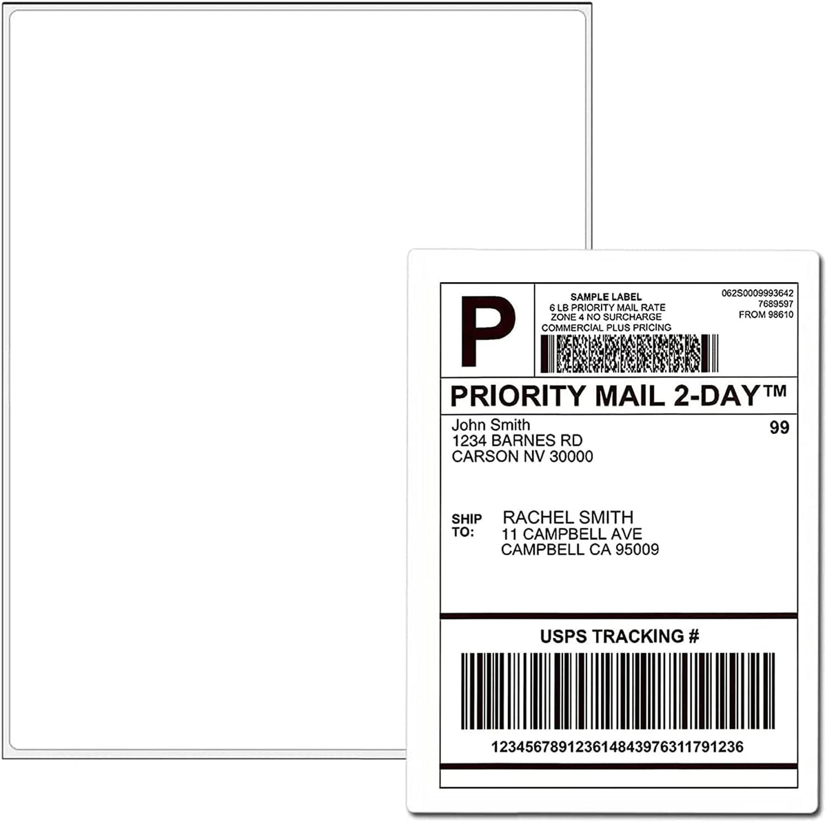 NefLaca 4000 Full Sheets Sticker Paper for Laser & Ink Jet Printers, 8.5" x 11" Full Sheet Address Shipping Label, 4000