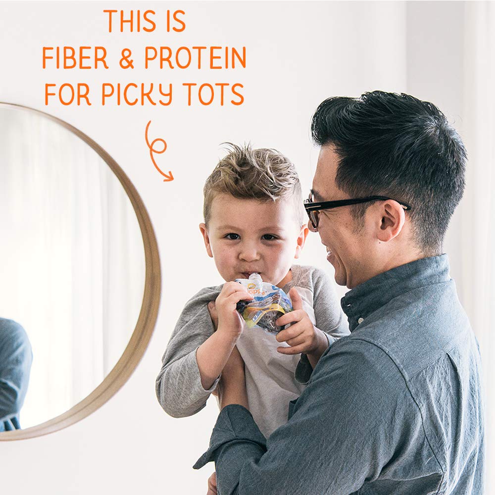 Happy Tot Organics Stage 4 Baby Food Pouches, Gluten Free, Vegan Snack, Fiber & Protein Fruit & Veggie Puree, Fruit & (Pack of 16)