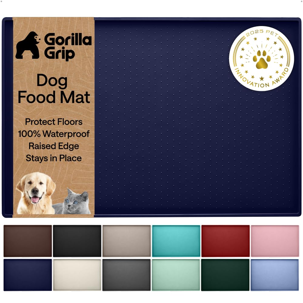 GORILLA GRIP Dog Food Mat, 100% Waterproof Silicone