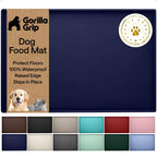 GORILLA GRIP Dog Food Mat, 100% Waterproof Silicone, 32x24 – Navy