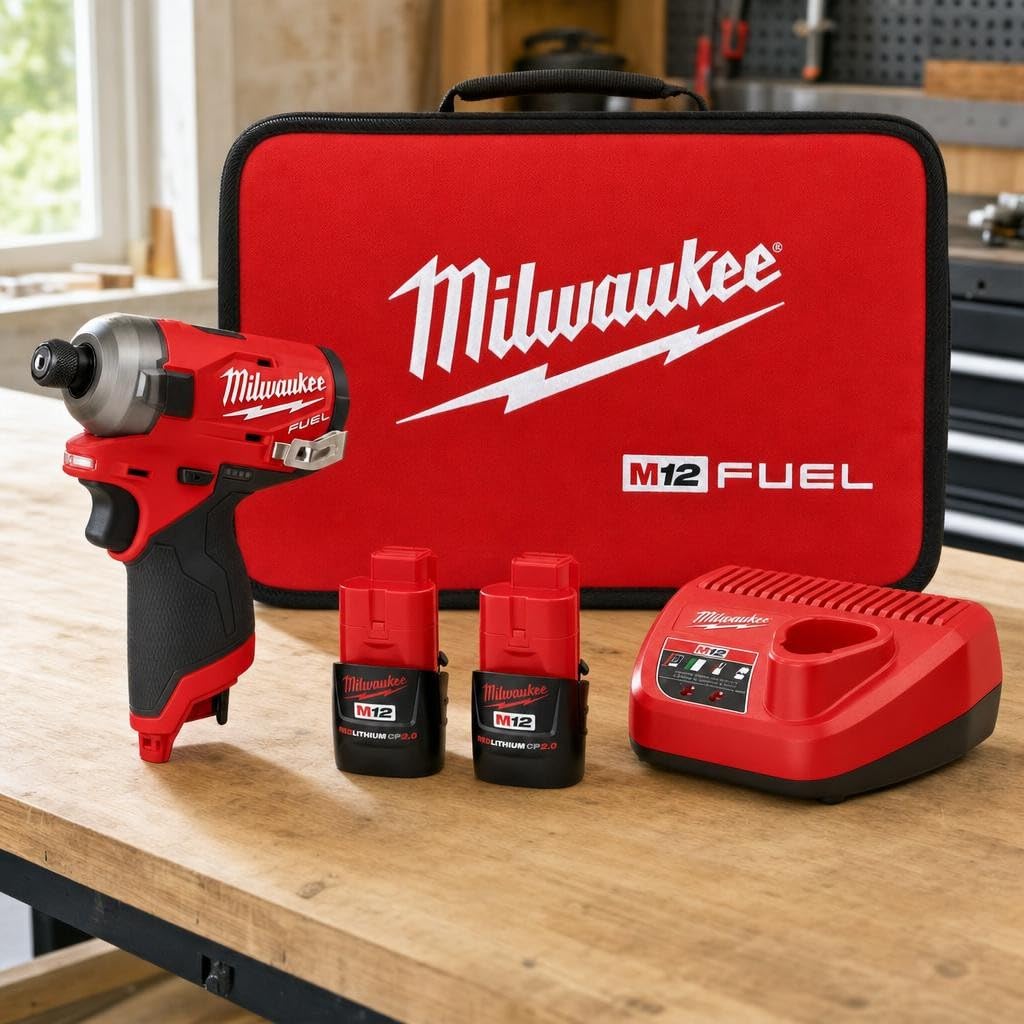 Milwaukee M12 Fuel Surge 1/4 in. Hex Hydraulic Driver 2 Battery Kit