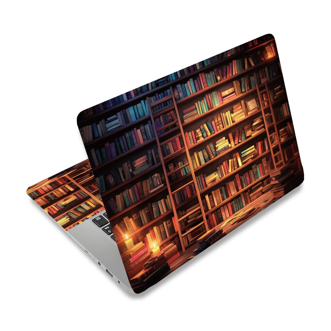 PLIGREAT Vintage Library Laptop Decal Sticker Skin Cover, Laptop Sticker Skins Decal Fits