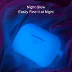Lerobo for AirPod Pro Case, Soft Silicone Cover with Keychain - Nightglow Blue view 2