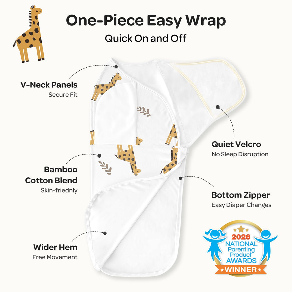 Momcozy Swaddles for Newborns, Quiet Fastener Swaddle for Infant 0-3 Months (Pack of 2)