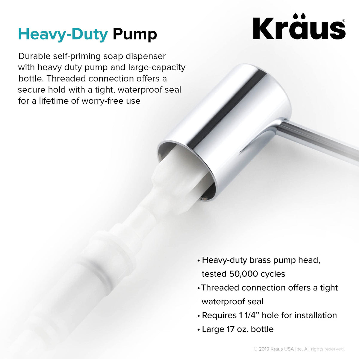 KRAUS Kitchen Soap Dispenser KSD-43 - Chrome view 2