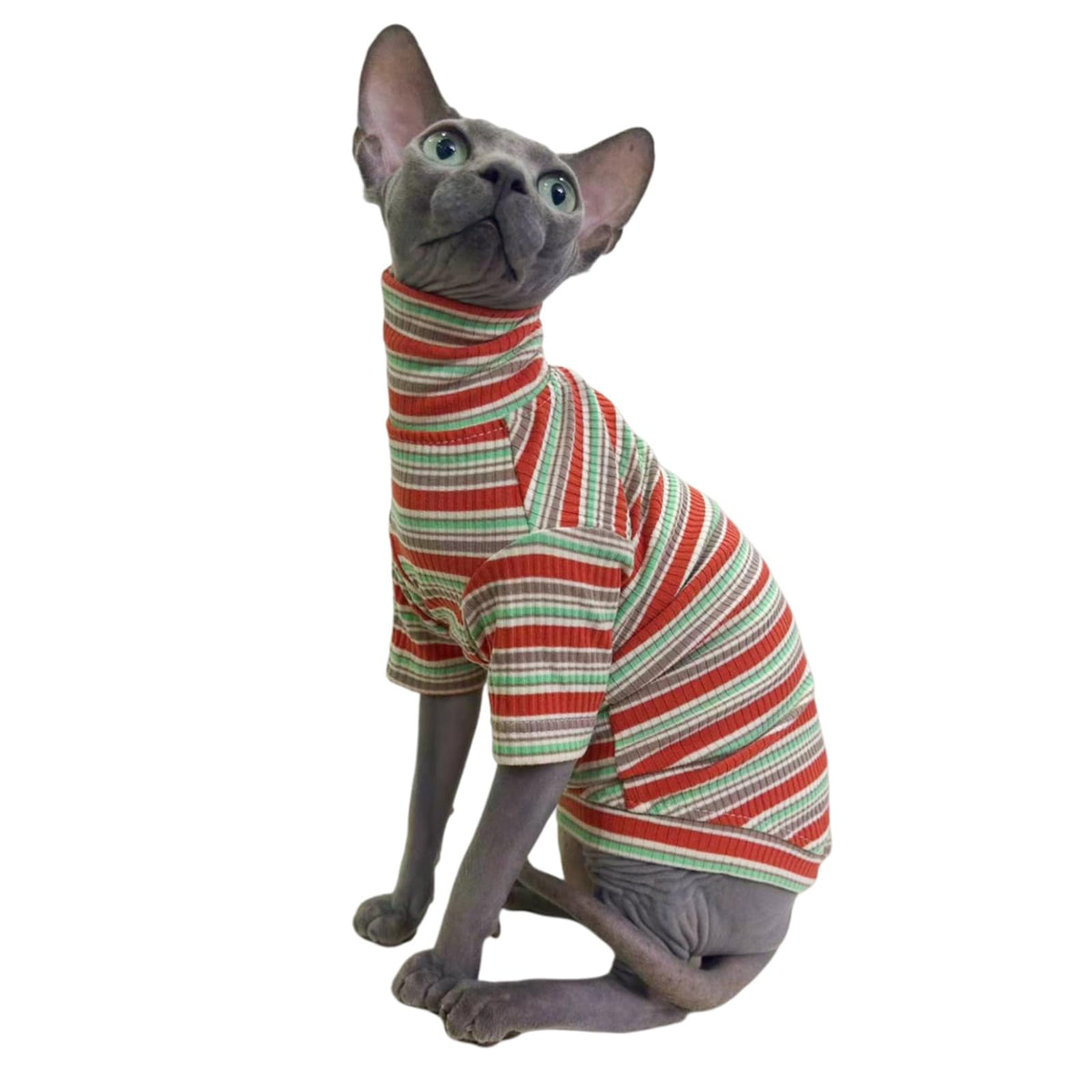 Kitipcoo Vintage Striped Turtleneck Cotton Cat Vest - view 8