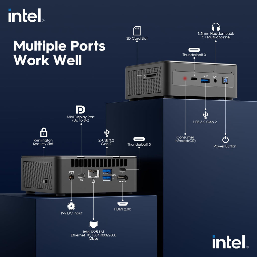 Intel NUC 11 with 11th Gen Core i7-1165G7 Processor, Intel Nuc 11i7 Quad-Core 32GB DDR4 RAM & 1TB NVMe SSD