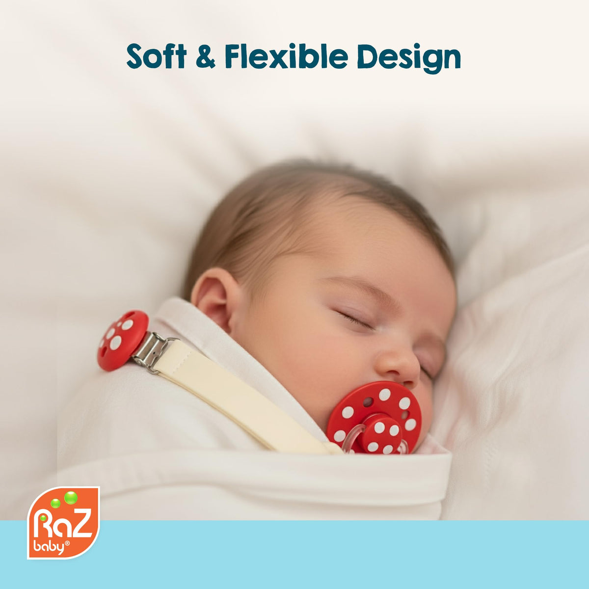 RaZbaby Chompy Silicone Pacifier Holder Clip - view 2