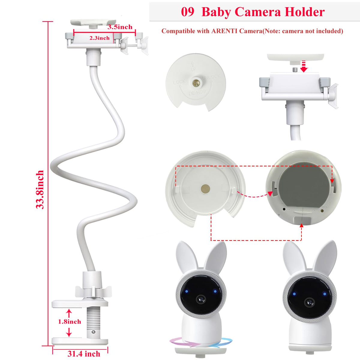 EYSAFT Baby Monitor - 33" for Arenti view 3