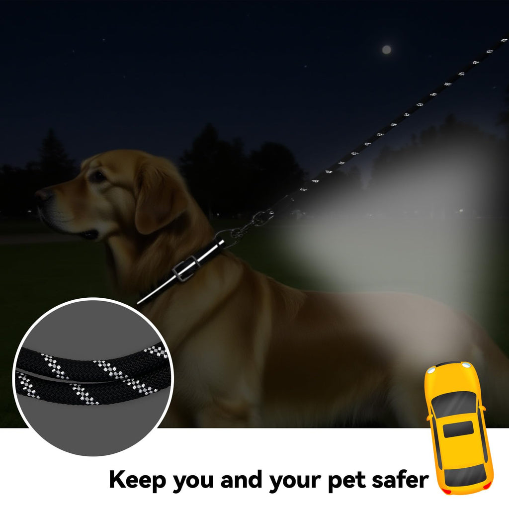 Tairro Long Dog Training Leash，Heavy Duty Reflective Rope Lead for Small Medium Large Dogs ，6FT 10FT 15FT 30FT 50FT for Training, Walking, Backyard, Camping