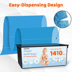 AYKEME Diaper Pail Refill Bags for Genie Easy Roll Signature & Platinum, 7-Layer OdorLock Technology - view 5