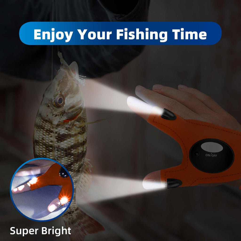 MOIPEJO LED Flashlight Gloves - Orange view 3