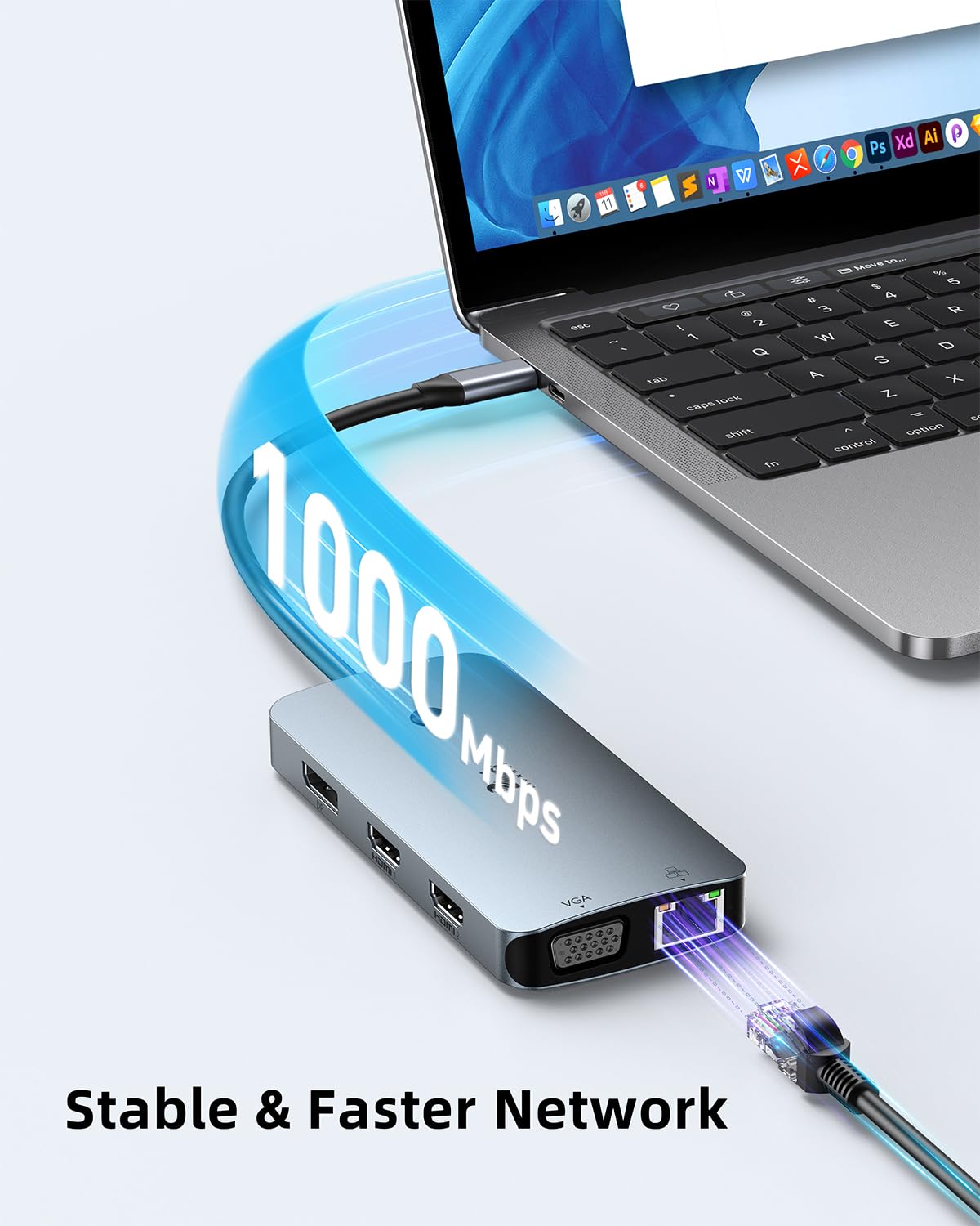 LIONWEI USB C Hub Docking Station Laptop - 9-in-1 (4 Monitor) view 6