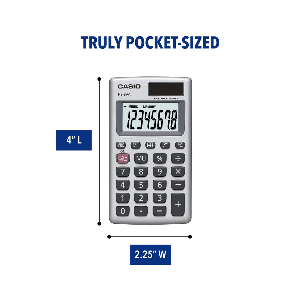 Casio HS-8VA Mini 6-Function Calculator