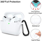 Lerobo for AirPod Pro Case, Soft Silicone Cover with Keychain - White view 3