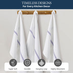 LANE LINEN Dish Towels 100% Cotton Absorbent Lint-Free – 6 Pack (HERRBNEBLUSTPKT-6PC)