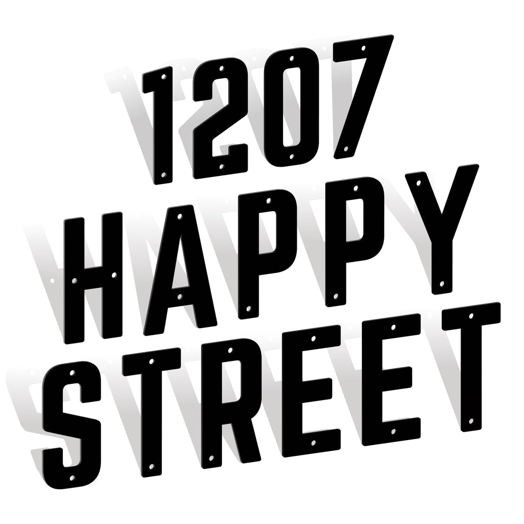SpNo1-MS 28 Inch 5 PCS Custom Metal House Numbers, Metal Address Numbers, Modern Black House Number for Outside