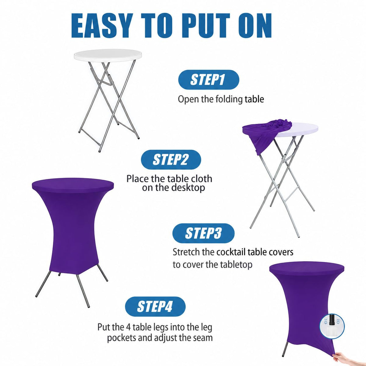 Lemict Cocktail Table Covers - Purple-32"x43" / 2 view 2