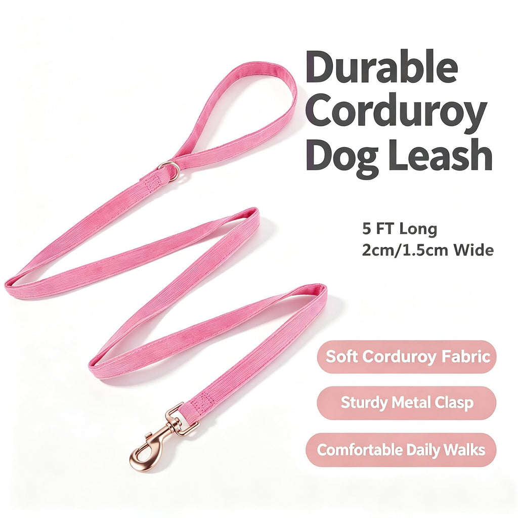 YUDOTE Corduroy Dog Collar and Leash Set - view 5