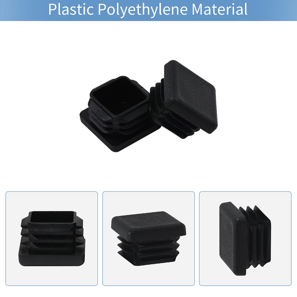 WZB 1 1x1 Square Tube End Cap Plastic Plugs 12 Pack, 1x1 1 Inch Square Tubing Plug 1x1 (additional view 3)