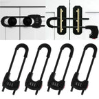 Upgrade 2 Packs Sliding Cabinet Locks - Black