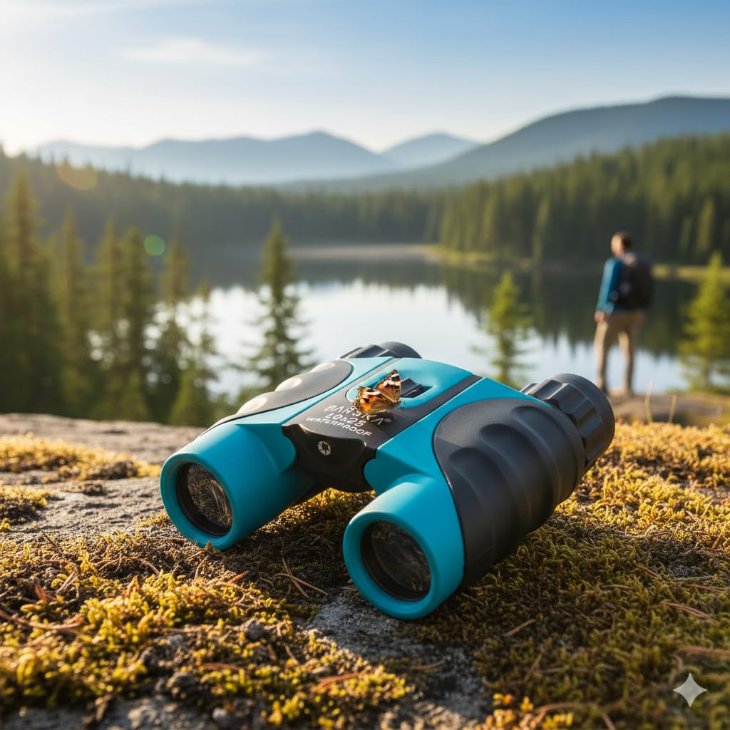 Barska 10x25 Waterproof Compact Binoculars - Blue view 1