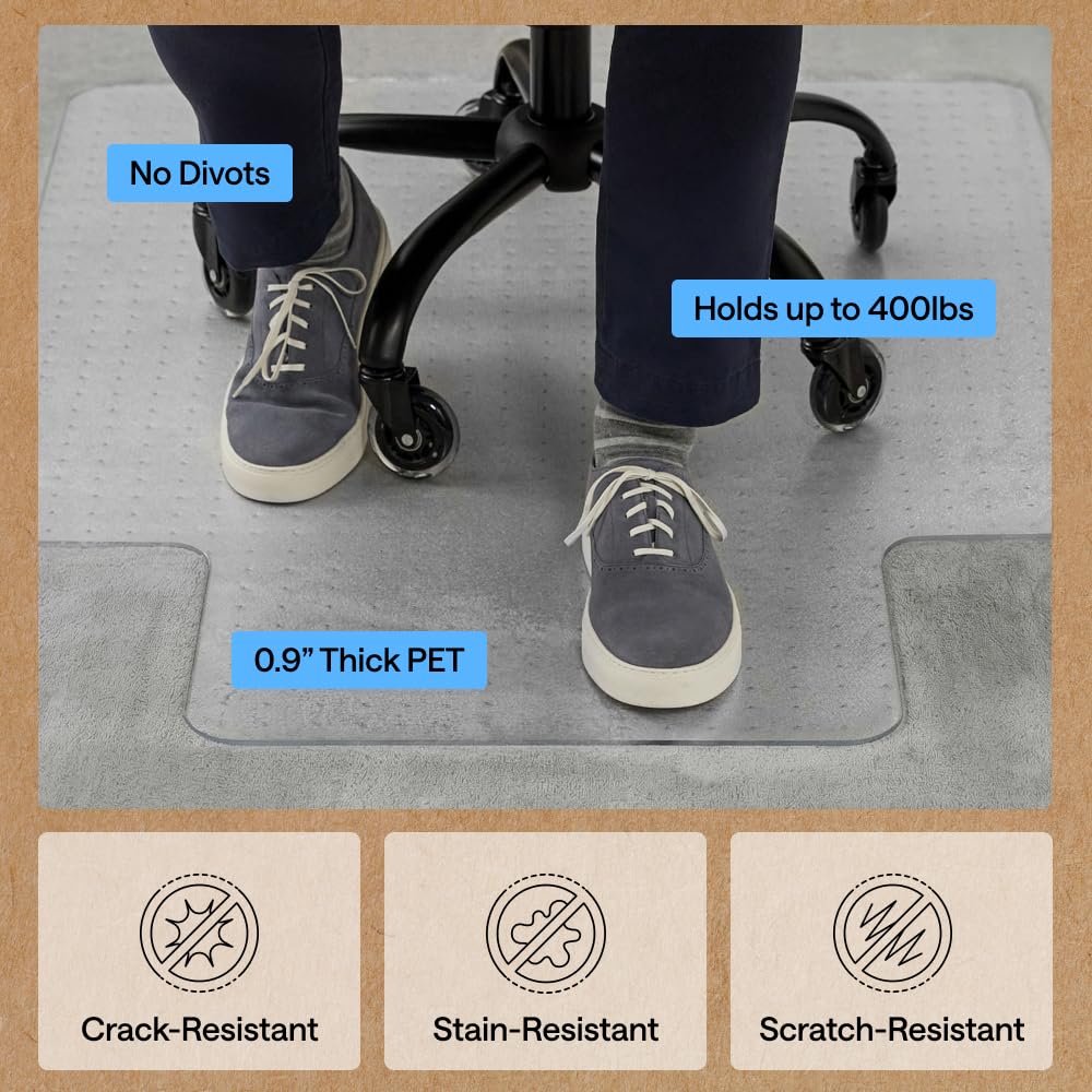 GORILLA GRIP Office Chair Mat for Carpet Floors, Heavy Duty
