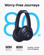 Soundcore by Anker Life Q30 Hybrid Active Noise Cancelling Headphones with Multiple Modes - Blue view 3