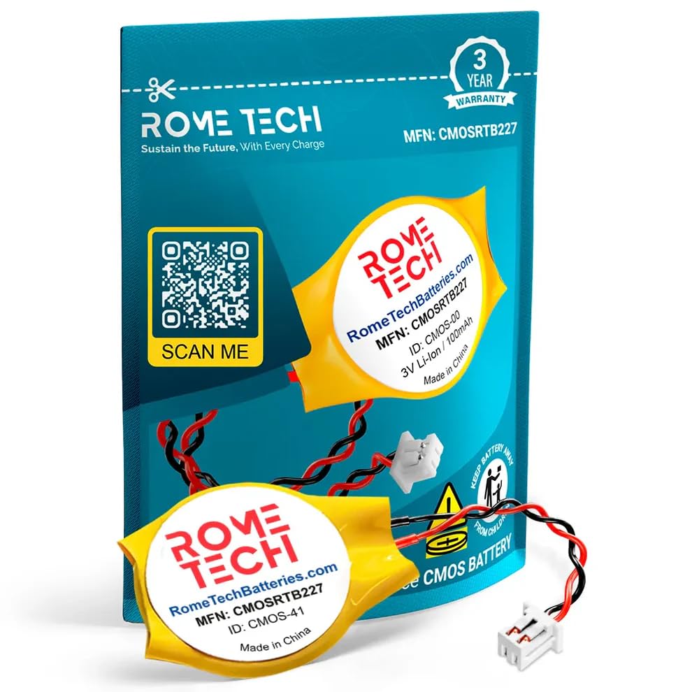 Rome Tech CR2032 CMOS Battery for Dell Latitude E5250, E5430, E5440